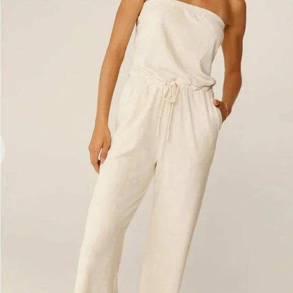 Beyond Yoga Cream Strapless Jumpsuit with Relaxed Fit - Picture 2 of 4